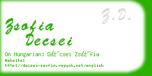 zsofia decsei business card